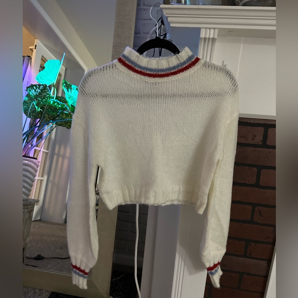 White Cropped Sweater